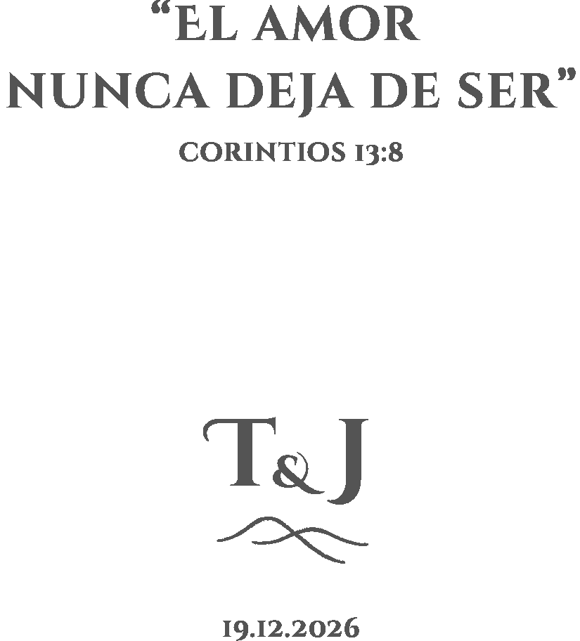 El amor nunca deja de ser · Corintios 13:8 · T&J 19.12.2026